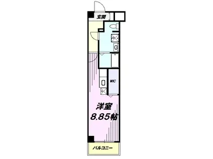 サンシェンロンK(ワンルーム/4階)の間取り写真