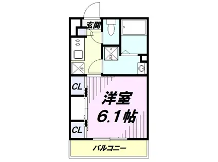 リブリ・サイワイセブン(1K/2階)の間取り写真