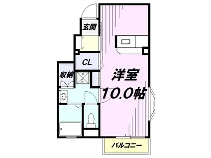 アムール新町(1K/1階)の間取り写真