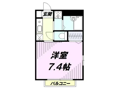 ウエスト HOUSE(1K/2階)の間取り写真