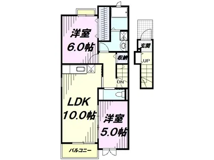 サンシャイン吉田屋(2LDK/2階)の間取り写真
