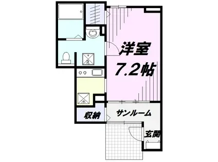 エルヴィータ SAIWAI(1K/1階)の間取り写真