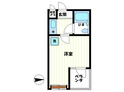 セントヒルズ・国立(1K/4階)の間取り写真