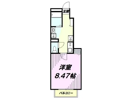 アムールエタン(1K/1階)の間取り写真