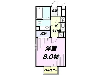 スクエア(1K/1階)の間取り写真