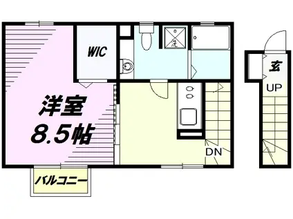 NSプレジオ(1K/2階)の間取り写真