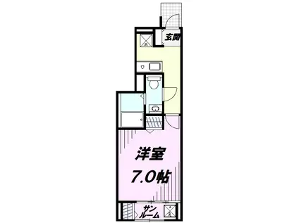 メゾン ド プルニエ(1K/1階)の間取り写真