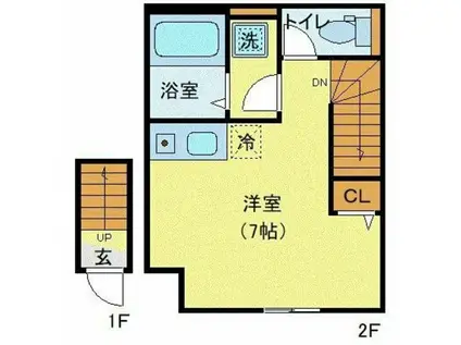 MQUARTO東大和(ワンルーム/2階)の間取り写真