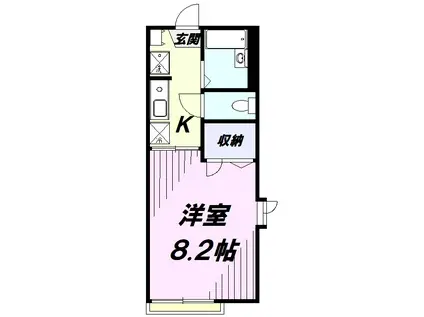 コーポジュネス(1K/2階)の間取り写真