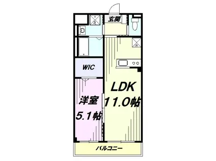 エルヴァス(1LDK/1階)の間取り写真