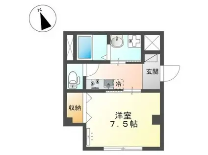 ANGE EAU(1K/1階)の間取り写真