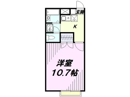 プレジールSEKITA(1K/2階)の間取り写真