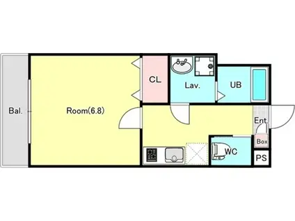 リトルネスト福生(1K/3階)の間取り写真