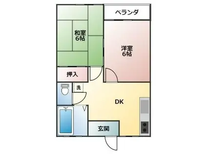 コーポエキップ(2DK/2階)の間取り写真
