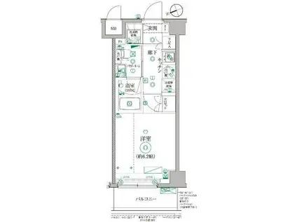 レアライズ立川AZ(1K/2階)の間取り写真