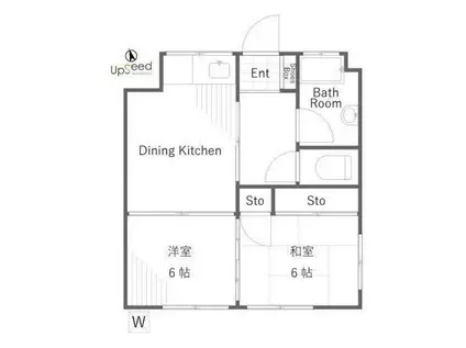 シャトーさわだⅠ(2DK/2階)の間取り写真