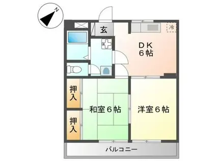 クリーンハイツD(2DK/1階)の間取り写真