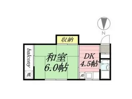 第二コーポみちま(1DK/2階)の間取り写真