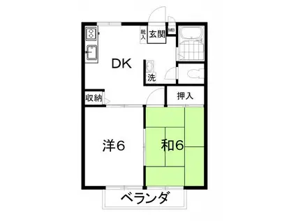 クレールハイム(2DK/2階)の間取り写真