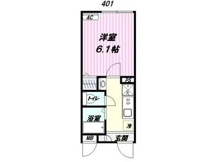 THE GARLANDS(1K/4階)の間取り写真