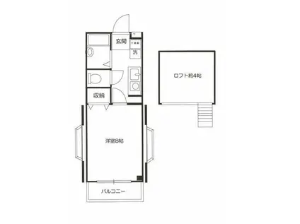 コア・フォーレストアネックスⅠ(1K/2階)の間取り写真