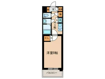 パルクサイド(1K/1階)の間取り写真