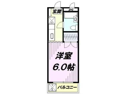 ビューラー田野倉(1K/1階)の間取り写真