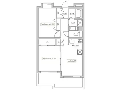 PLENDY-HILLS高幡不動(2LDK/2階)の間取り写真