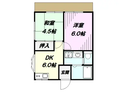 コーポエス(2DK/2階)の間取り写真