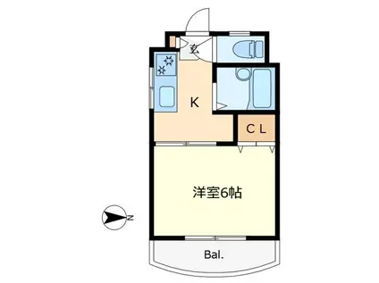 クレスコート国立(1K/3階)の間取り写真