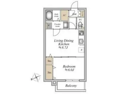 ザ・フォレスト立川(1LDK/3階)の間取り写真
