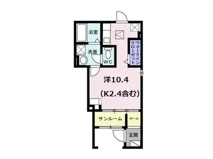 クオーレ国立(ワンルーム/1階)の間取り写真