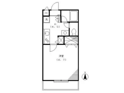 サンパティーク(1K/1階)の間取り写真