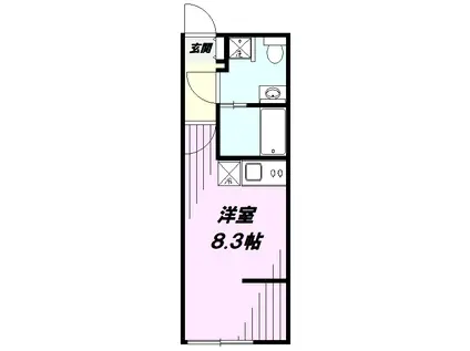 レントハウスフッサ860(ワンルーム/1階)の間取り写真