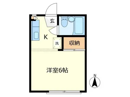 エクセレンス国立(1K/1階)の間取り写真