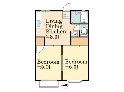 メゾンアンネタージュⅡ(2LDK/1階)の間取り写真
