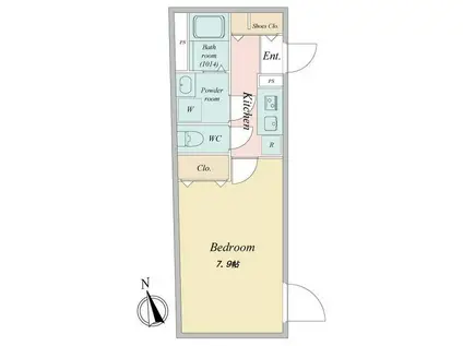 LIVEFLAT国分寺(1K/3階)の間取り写真