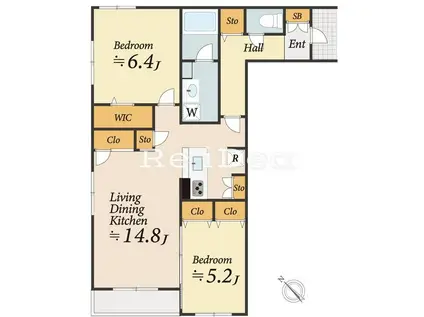 ヴェラビスタ(2LDK/1階)の間取り写真