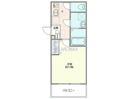 ジーメゾン福生牛浜リント(1K/2階)の間取り写真