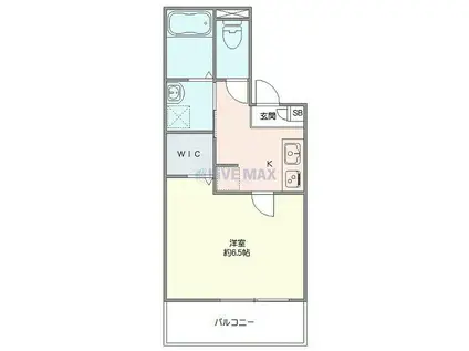 ジーメゾン福生牛浜リント(1K/3階)の間取り写真