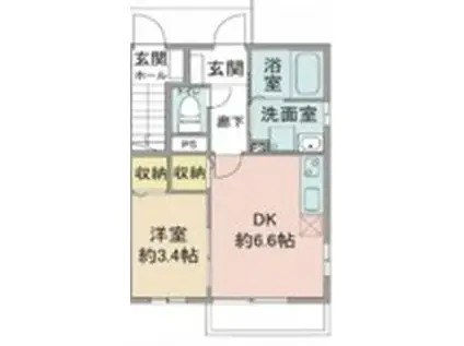 イ ルミナーレ(1DK/1階)の間取り写真