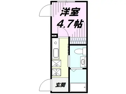 シティハイツ立川立飛(1K/3階)の間取り写真