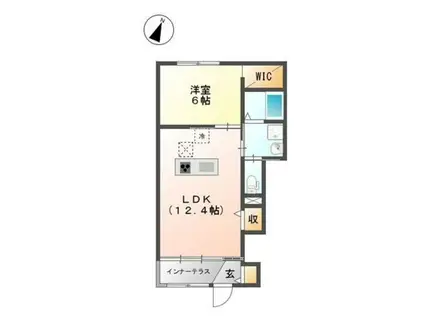 アンソレイユ(1LDK/1階)の間取り写真