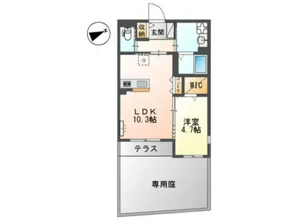 ルミエールグラン(1LDK/1階)の間取り写真