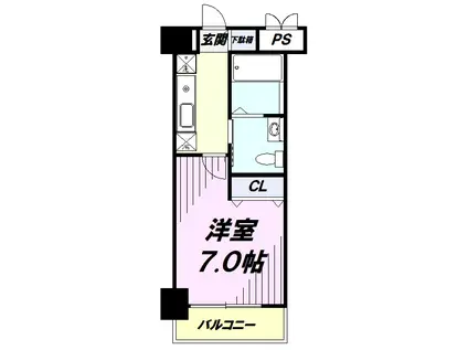 LASANTE立川(1K/4階)の間取り写真