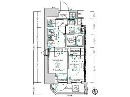 ARKMARK国分寺(1DK/2階)の間取り写真