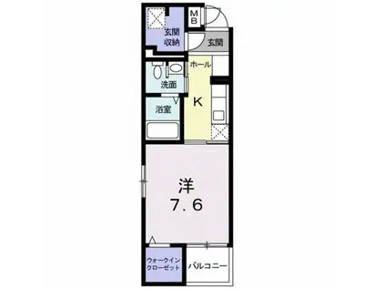 フェイバーJ.O-Ⅳ(1K/2階)の間取り写真