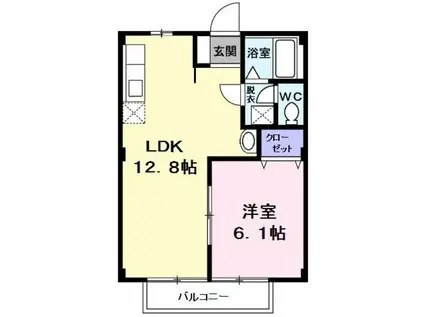 サングリーンコーポ(1LDK/1階)の間取り写真