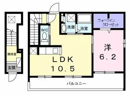 ジェルメ フェリシア(1LDK/2階)の間取り写真