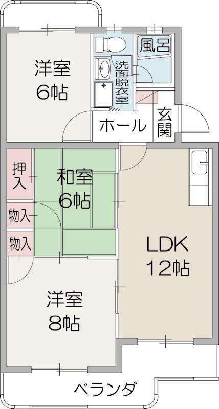 グレイス参番館(3LDK/1階)の間取り写真